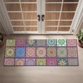 thumbnail image 2 of Bohemian Retro Floral Non-Slip Entryway Door Mat,Boho Indoor Decor Durable Low Plush Door Mat,Washable Welcome Rug for Patio Hallway Home Decor 16x47 Inches, 2 of 7