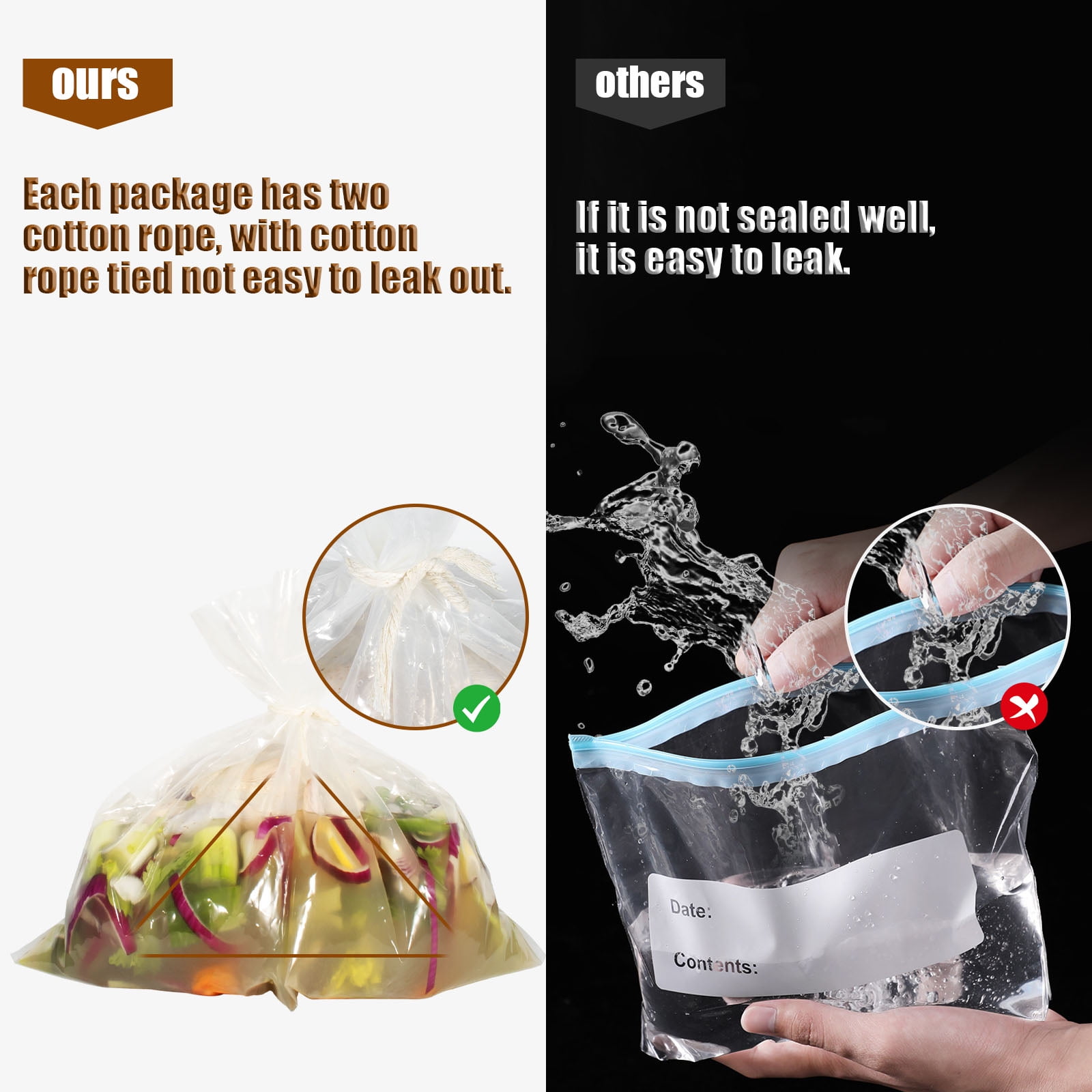 [10 Count] Jumbo Storage Bags with Carry Handles - Perfect Resealable Brining Bag for Huge Turkey Roast Extra Large Size 24 x 24 - Clear Heavy Duty