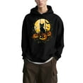 thumbnail image 3 of YUGYXL Womens and Mens Halloween Sweatshirts Casual Long Sleeve Crewneck Cotton Shirts Cute Funny Pumpkin Ghost Print Loose Pullover Tops B Black XXL, 3 of 5