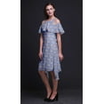 thumbnail image 2 of Bimba Robe à Volants Imprimée Florale Bleue pour Femmes Épaules Dénudées - TTG, 2 of 6