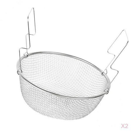 

2x Stainless Fine Mesh Strainer Kitchen Colander Sieve Sifter Round 18cm