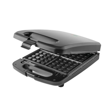 Mainstays 4 Slice Waffle Maker with Removable Plates, Non-Stick, Black Matte Finish