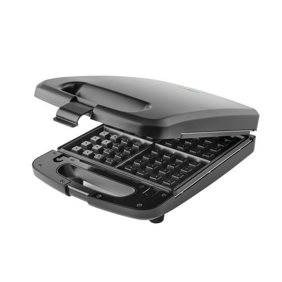 Mainstays 4 Slice Waffle Maker, Removable Plates, Black Matte, Model MS8400778514-1