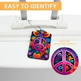 thumbnail image 3 of Peace Sign Luggage Tag, Travel Tags, Handbag Tag - Square PU Leather 2 Pack with Privacy Cover and Stainless Steel Ring - Suitable for Travel, Backpack, Handbag [Amazon Approved], 3 of 7