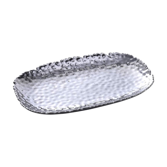 Pampa Bay Millennium Titanium-Plated Porcelain Platter, 11-inch, Silver