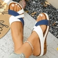 thumbnail image 5 of Dakaela Orthopedic Sandals for Women 2026 Wedge Platform Strappy Open Toe Summer Dressy Walking Slides Shoes with Arch Support Size 6-10 Blue, 5 of 9