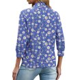 thumbnail image 4 of PINKSIR Women's 3/4 Sleeve Shrug Open Front Cropped Fashion Knit Bolero Casual Sweater Cardigan FP-Blue Flower S, 4 of 6