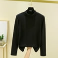 thumbnail image 2 of FAIWAD Women's Mock Neck Long Sleeve Tops Slim Fitted Lightweight Thermal Pullover Basic Layer Soft Comfy Tshirt, 2 of 6