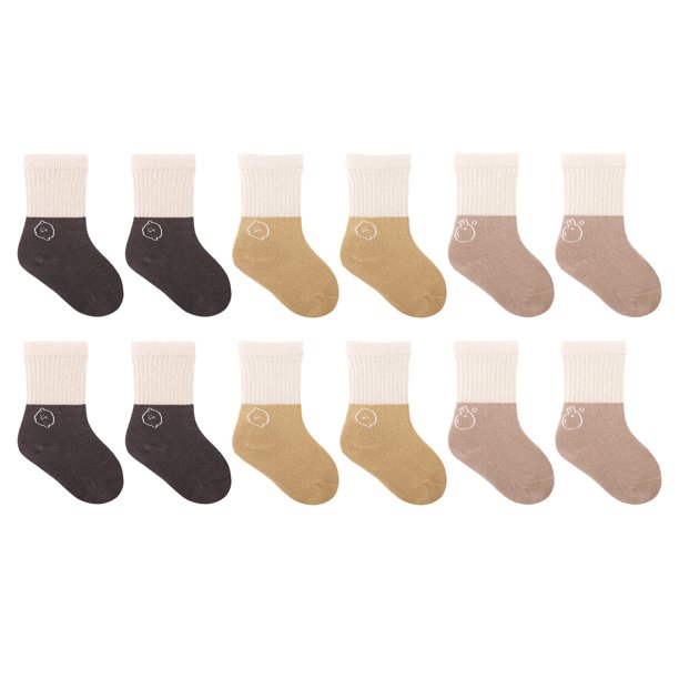 Calcetines de tubo medio a juego de colores para bebés de otoño e invierno, calcetines de dibujos animados sin hueso para bebés para niños pequeños