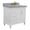 White, variant on MCM 37" Solid Wood Vanity with Right Rectangle Sink in Walnut/Gray