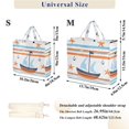 thumbnail image 2 of FORMRS Womens Corduroy Tote Bag Crossbody Shoulder Handbag with Pocket, Blue Nautical Pattern, 2 of 7