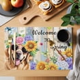 thumbnail image 2 of Spring Dog Placemats Set of 6, Retro Watercolor Botanical Floral Sunflower Placemats for Dining Table, Place Mats for Kitchen Tabletop, Waterproof Wipeable Dining Table Mats Set, 2 of 9