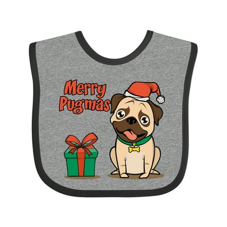 

Inktastic Merry Pugmas Gift Baby Boy or Baby Girl Bib