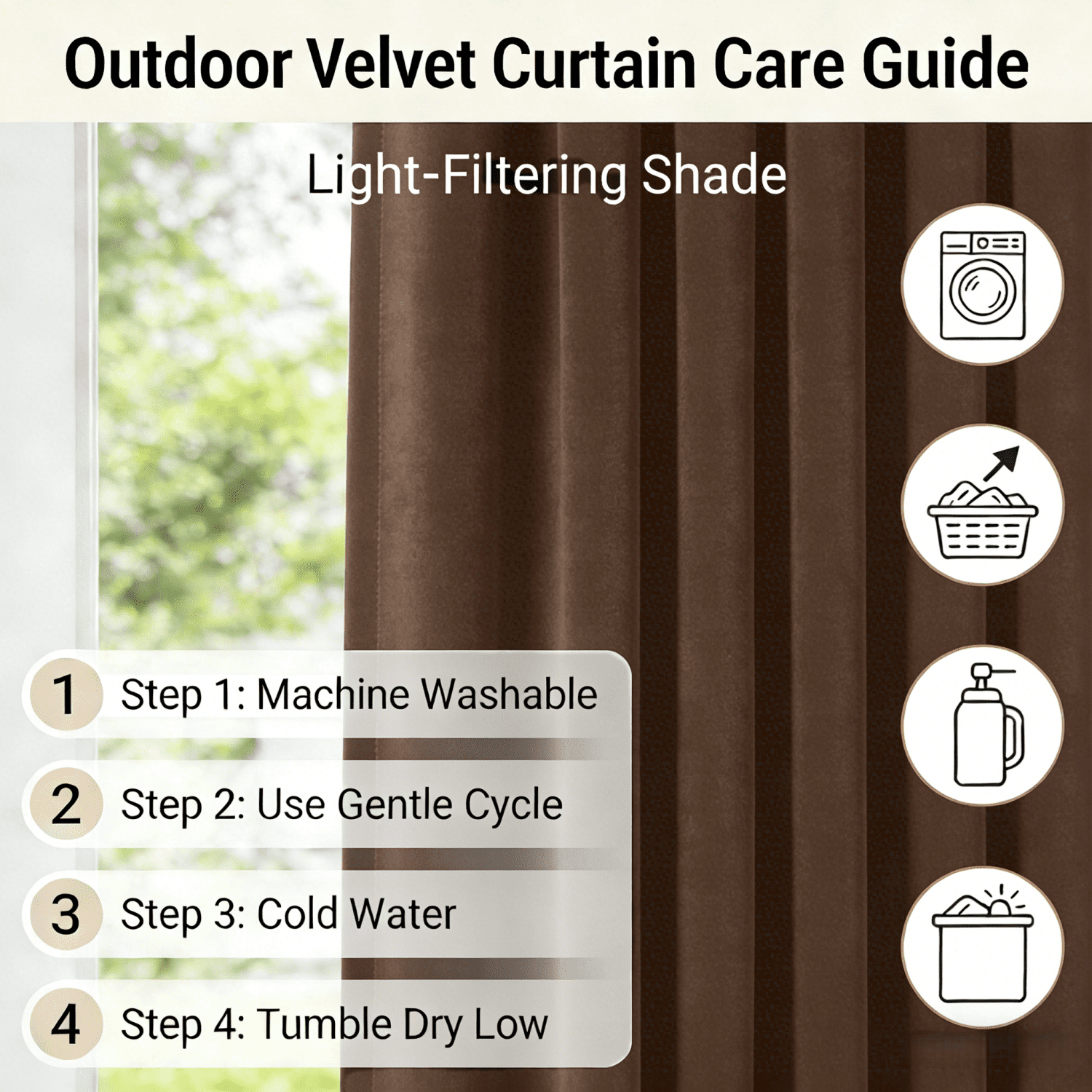 SNITIE Velvet Outdoor Curtains 52x84/96/108 Inch Set of 4 - Grommet Top, UV & Water Resistant, Fade-Resistant, Machine Washable for Gazebo Patio Porch