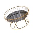 thumbnail image 4 of Frutero de metal de hierro para aperitivos y verduras, cuenco decorativo redondo para frutas. Oro negro l, 4 of 9