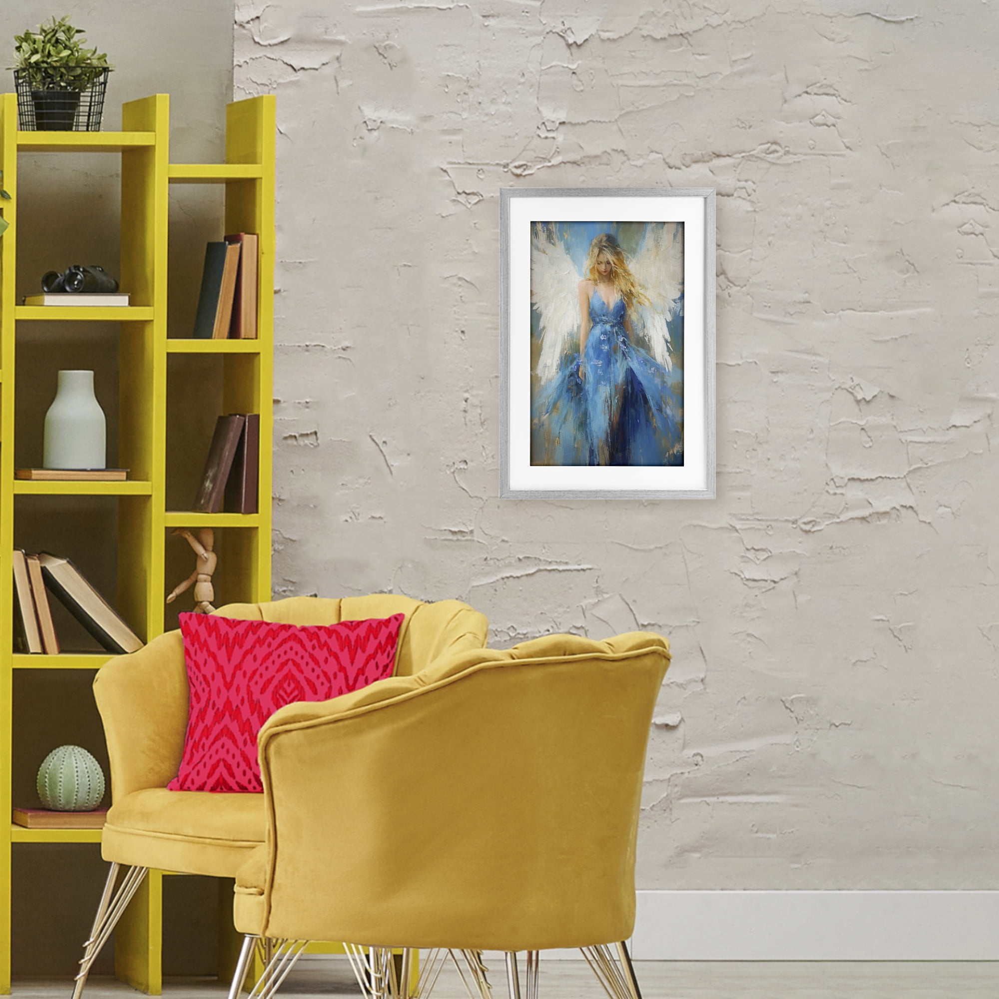 Stupell Industries Blue Flame of Hope Gray Framed Print Under Glass, design by Tina LeCour