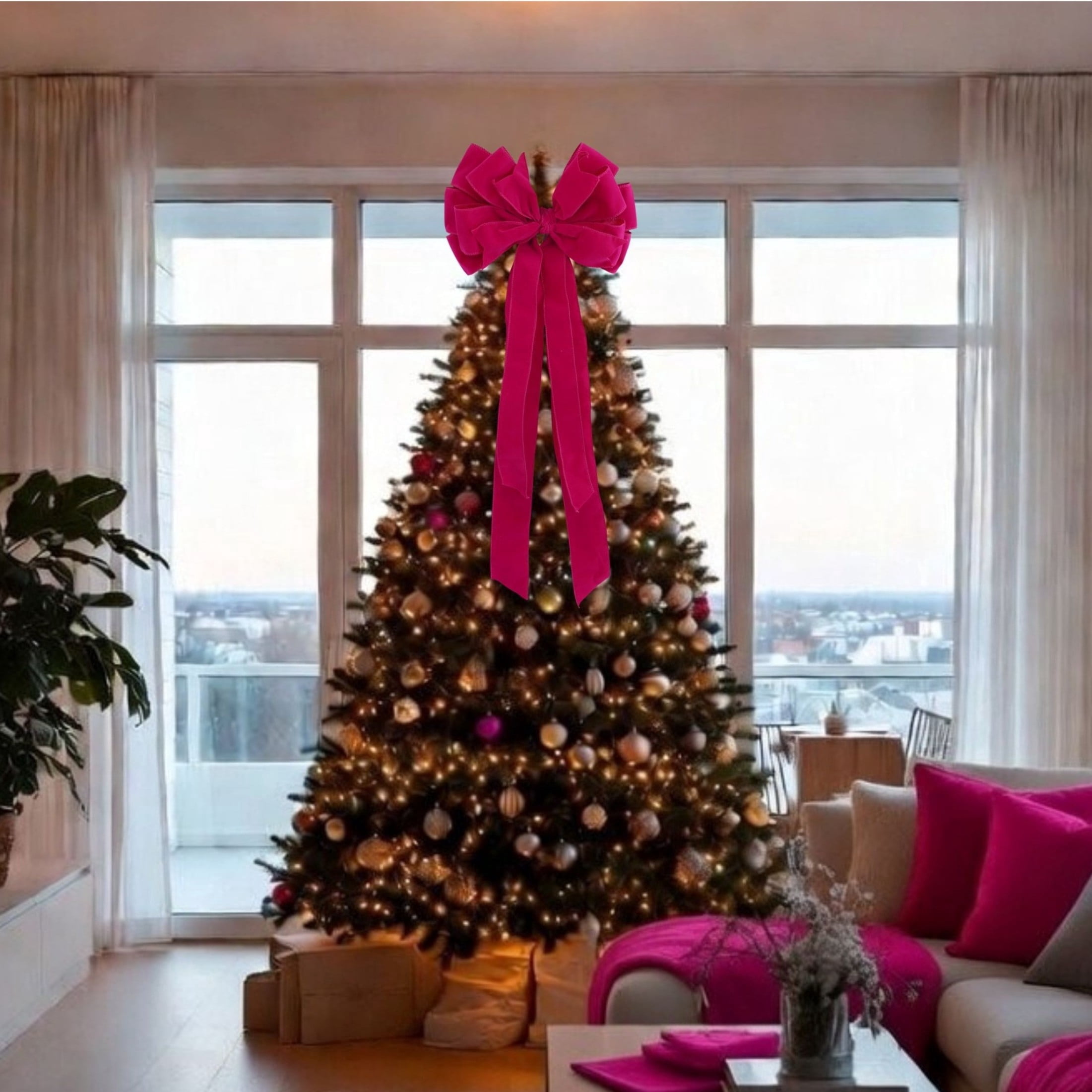 Pink Decorative Christmas Bow, 30", by Holiday Time