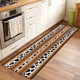 thumbnail image 3 of Runner Rug 2'x6' Brown Checkered Leopard Print Hallway Runner Rugs Washable Non-Slip Bedside Floor Mats Carpet for Kitchen Bedroom Laundry Room Bathroom, 3 of 9