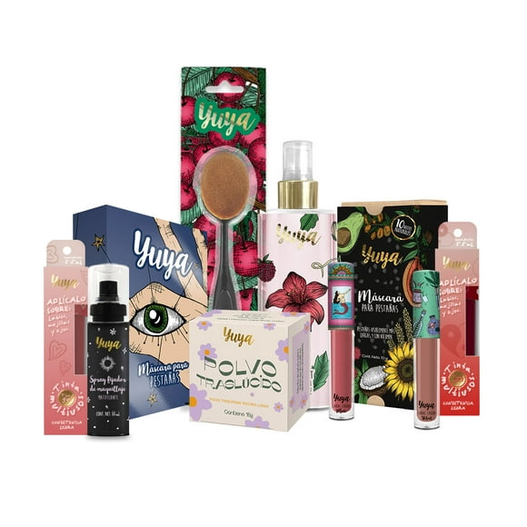Yuya Kit Completo de maquillaje para labios pestañas rostro y cuerpo