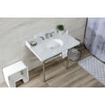 thumbnail image 2 of Kingston Brass LMS3622M86ST Wesselman 36" Carrara Marble Console Sink with Stainless Steel Legs (8-Inch, 3-Hole), Carrara Marble White/Polished Nickel, 2 of 7