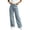 Blue, variant on Women High Waist Printed Denim Pants Y2K Floral Bow Print Wide Leg Jeans Loose Casual Trousers