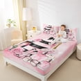 thumbnail image 4 of Manfei Smart Perfume Lipstick Queen Sheet Set,Pink Floral,High Heels,4-Piece Microfiber, 4 of 7