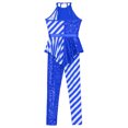 thumbnail image 7 of TiaoBug Kids Girls Sleeveless Sparkly Sequins Dance Unitards Jumpsuit Christmas Candy Cane Costume Royal Blue 10, 7 of 7