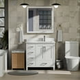 thumbnail image 2 of Jacques 36 in. W Right Offset White Bath Vanity, Cultured Marble Top, and 34 in. Mirror, 2 of 8