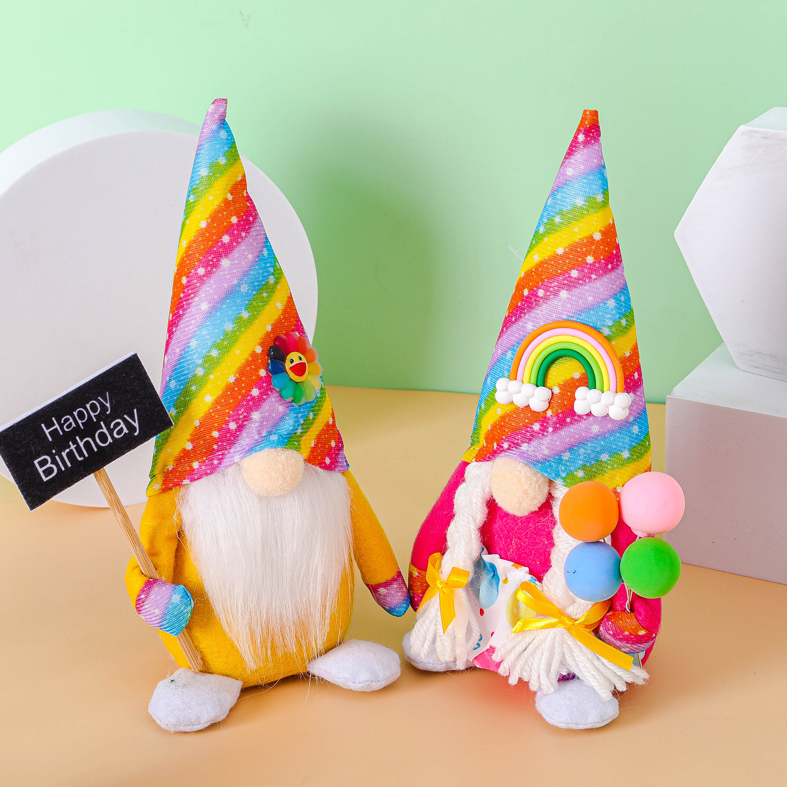 تسوق 2 Pcs Happy Birthday Gnome Plush Decor Cake Gift Box Tomte Nisse  Swedish Elf Home Farmhouse Kitchen Decorations اونلاين