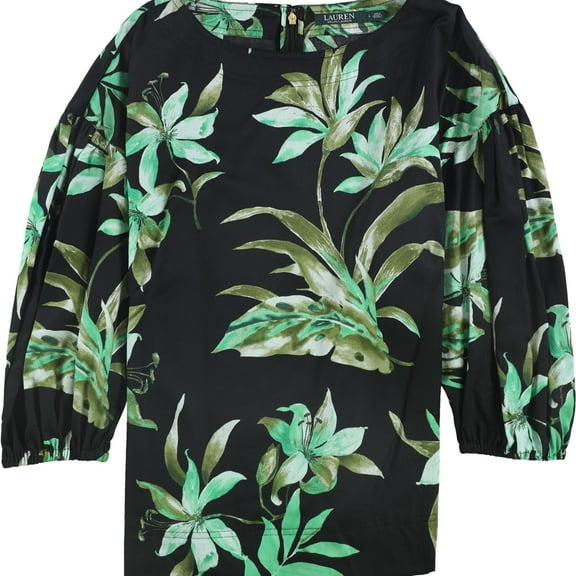 Ralph Lauren Womens Ellyanna Pullover Blouse, Black, Small