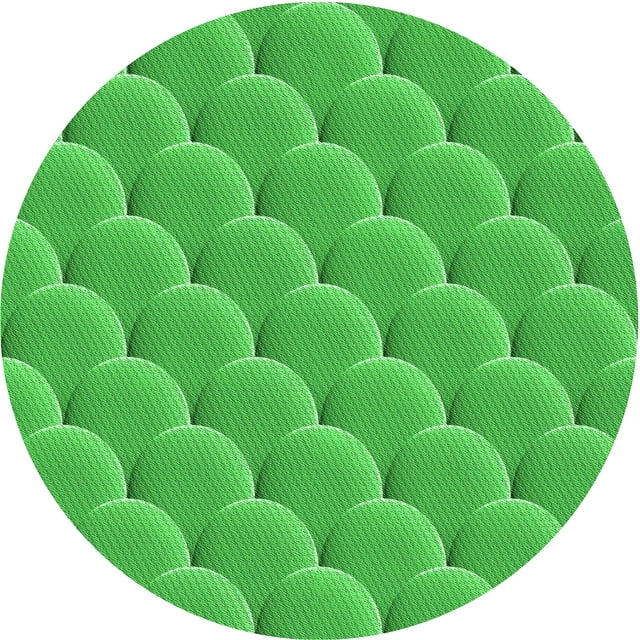 Ahgly Company Tapis d'Intérieur Rond Lavable en Machine Vert Néon Transitionnel, 7 Pieds Rond