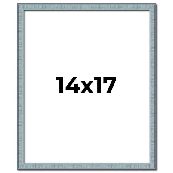 14x17 Frame Blue Scuffed Farm Board Solid Wood Picture Frame Width 0.75 Inches | Interior Depth 0.5