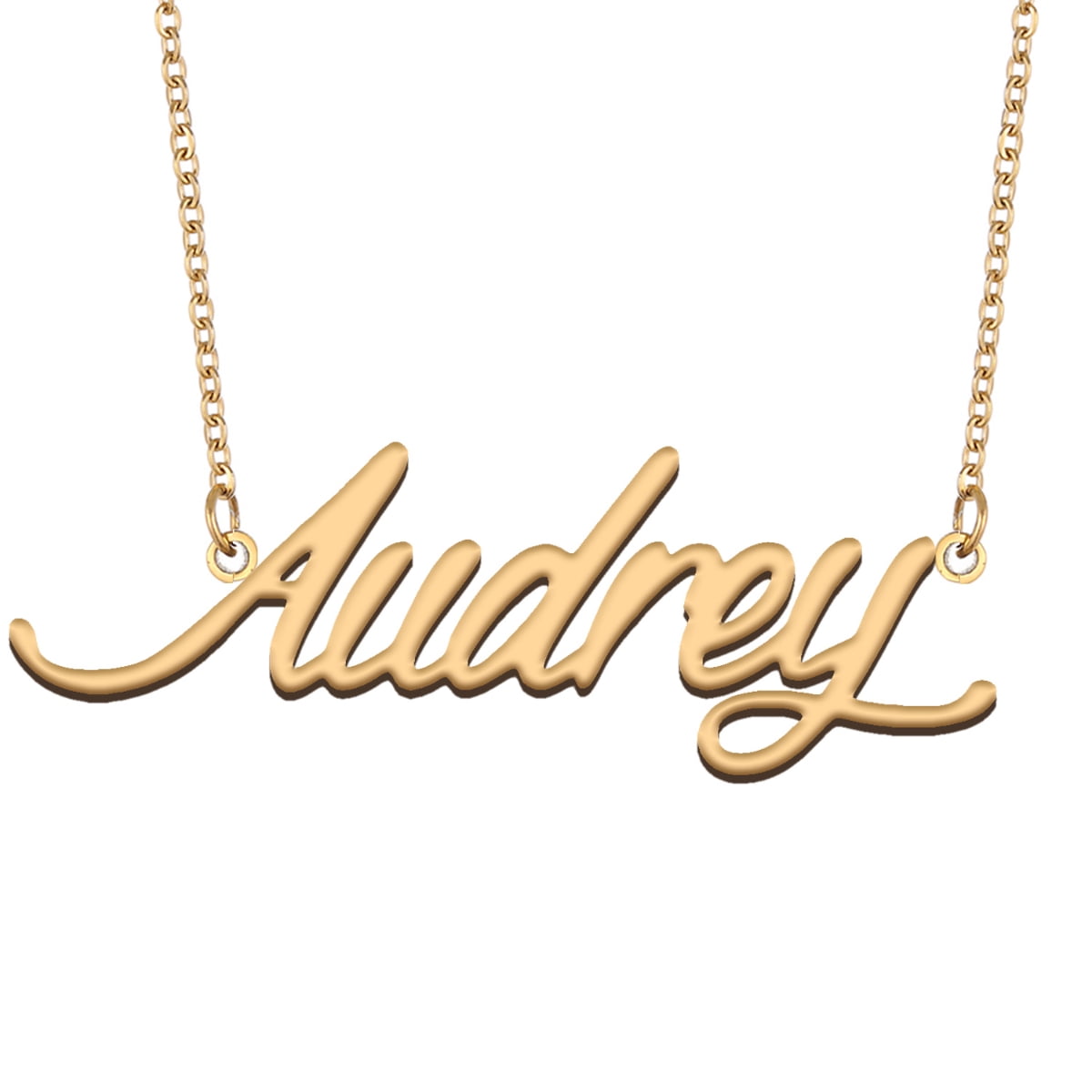 Cubic Zirconia Mothers Day Birthday Jasmin Name Necklace Gold Tone