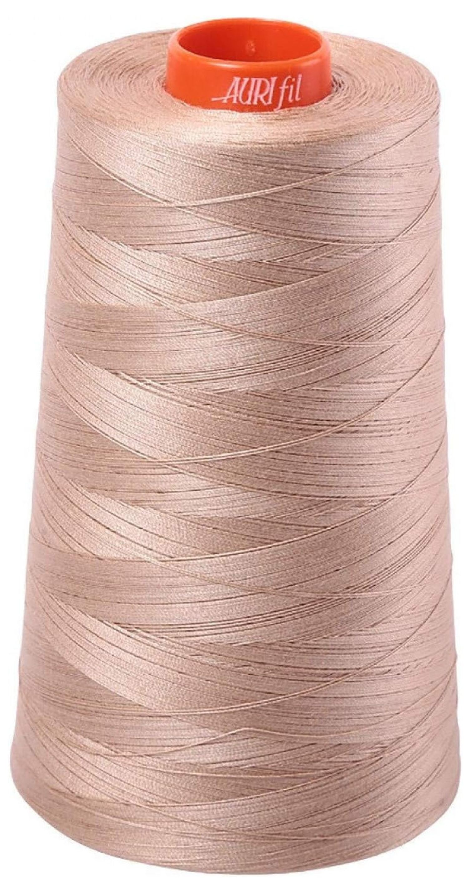 50wt Cotton Thread 6452yd - Beige, Egyptian Cotton for Embroidery, Quilting & Serging - Large Spool - 100% Long Staple Mercerized