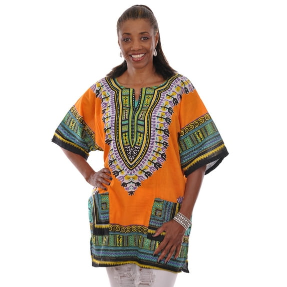 Orange Traditional African Dashiki Top