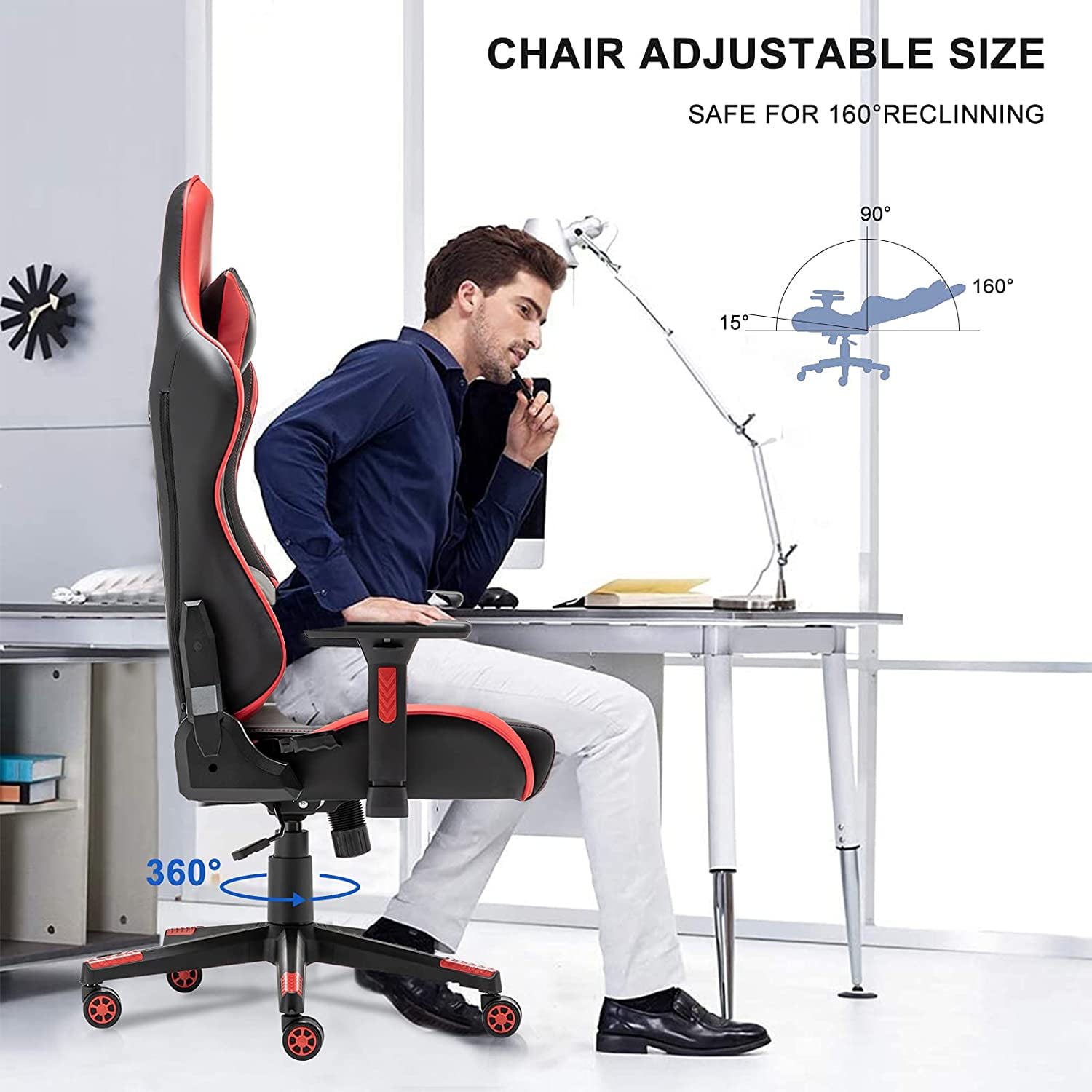 Buy SeekFancy Gaming Chair 400lbs, Leather Office Desk Chair Racing