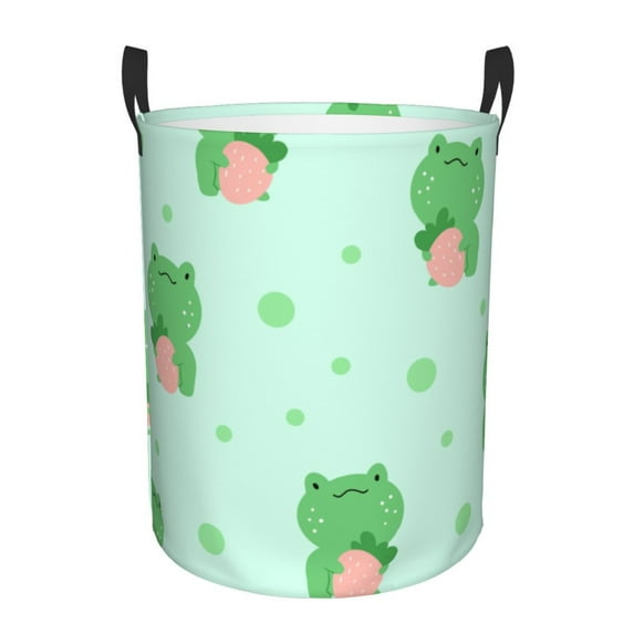 ZICANCN Laundry Basket Organizer, Green Frog Collapsible Hamper for Bathroom Bedroom Laundry Room, Medium Size