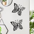 thumbnail image 4 of Decoración mural EZ4ENCE con forma de mariposa, metal negro, 2 unidades, 4 of 5