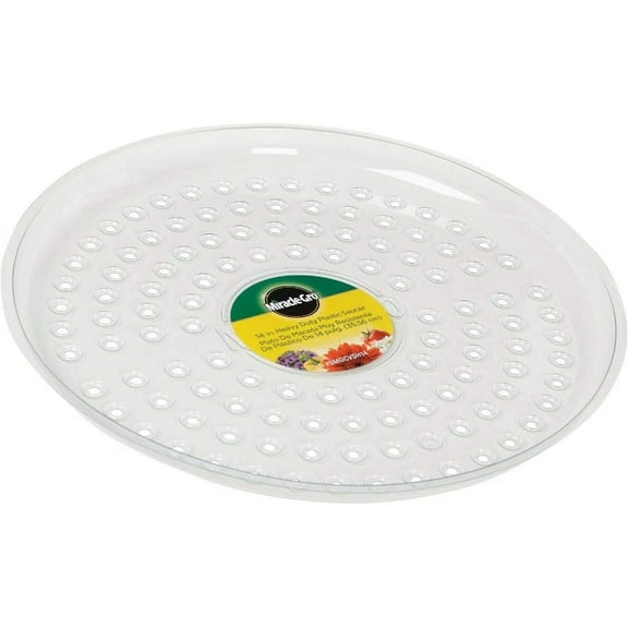 Miracle-Gro SMGCVSH14 14" Heavy Duty Plastic Saucer, Clear