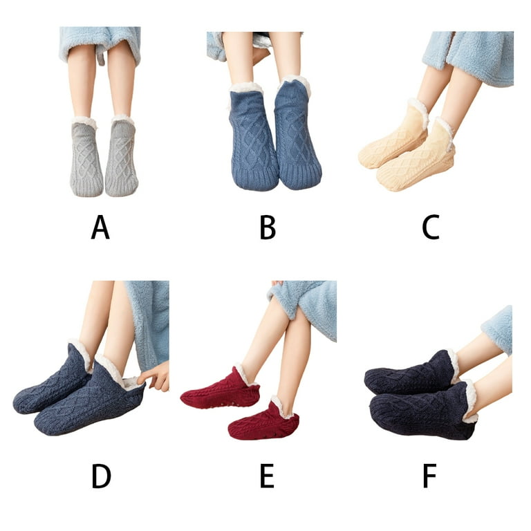 TureClos Indoor Floor Non-slip Thermal Socks, Fleece Lined Anti - Main Image