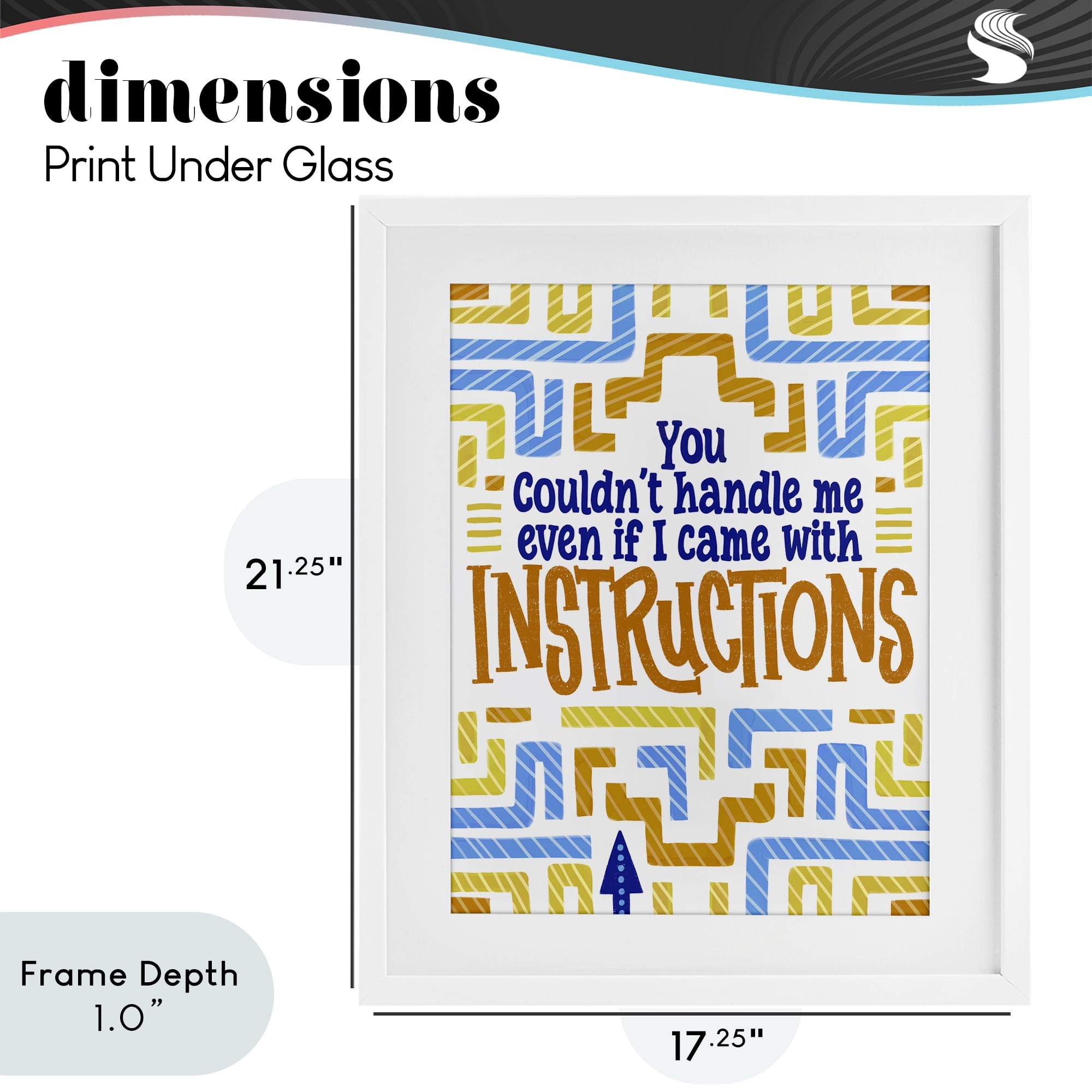 Stupell Industries Funny Can't Handle Me White Framed Print Under Glass, design by Connie Summers