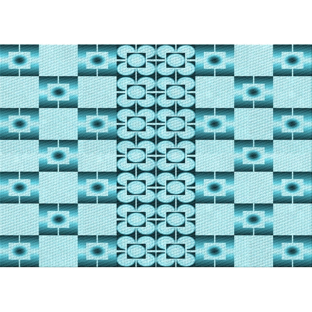 Ahgly Tapis Rectangulaire Lavable en Machine Intérieur Transitionnel Bleu, 2 Pieds x 5 Pieds