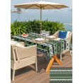 thumbnail image 5 of Outdoor Tablecloth with Umbrella Hole for Patio/Picnic/Party/Camping, Green Black Boho Waterproof Table Cloth Rectangle Table Cover Washable, Vintage Tribal Striped Southwestern (60"x 102"), 5 of 9