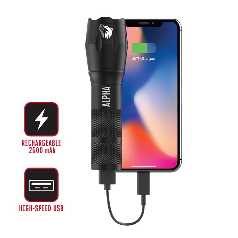 alpha rechargeable flashlight Alpha Pocket Flashlight And Power Bank by Tzumi