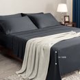 thumbnail image 6 of Subrtex 4-Piece 1600 Thread Count Microfiber Bed Sheet Set Super Soft with 40% Tencel and 60% Cotton (Full, Dark Gray), 6 of 11