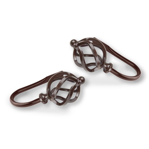 Contemporary Home Living Set of 2 Dark Brown Contemporary Curtain Holdback Hooks 9.25"