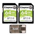 thumbnail image 2 of Kingston 64GB SDHC Canvas Select Plus Memory Card (2-Pack) with Focus High Speed Card Reader Bundle (3 artículos), 2 of 2