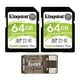 thumbnail image 2 of Kingston 64GB SDHC Canvas Select Plus Memory Card (2-Pack) with Focus High Speed Card Reader Bundle (3 artículos), 2 of 2