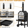 thumbnail image 4 of ELPOSUN Outdoor Pizza Oven Wood Fire Pizza Maker Grill w/ Pizza Stone & Waterproof Cover, 4 of 7
