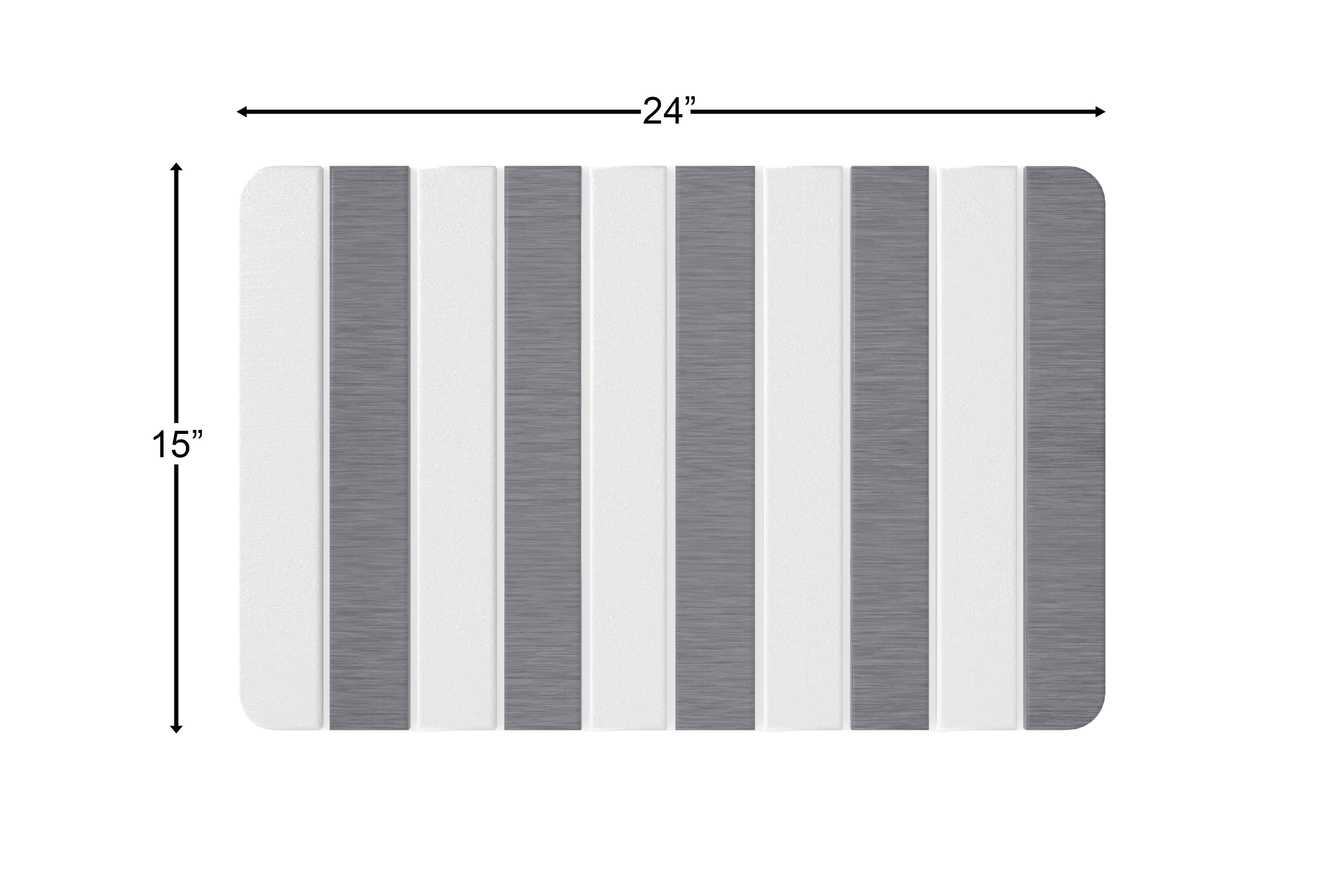 Diatomite Super Absorbent Quick Drying Stone Bath Mat - White/Gray, Medium - 24 in. x 15 in, by 90210 Kitchen and Bath